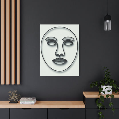 Calm Contour Abstract Face Wall Art & Canvas Print