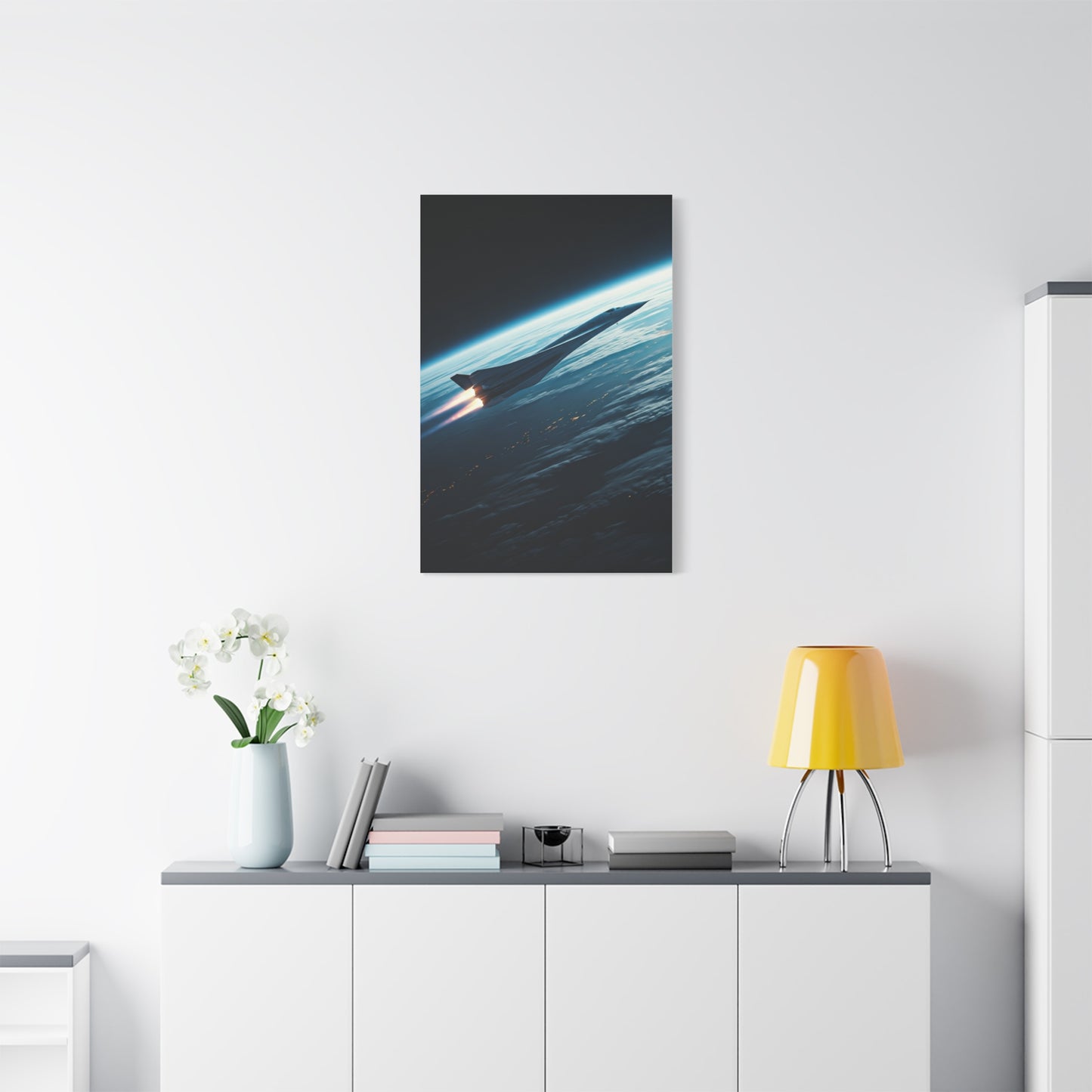 Elegant Concept Aircraft Above Clouds Wall Art & Canvas Prints