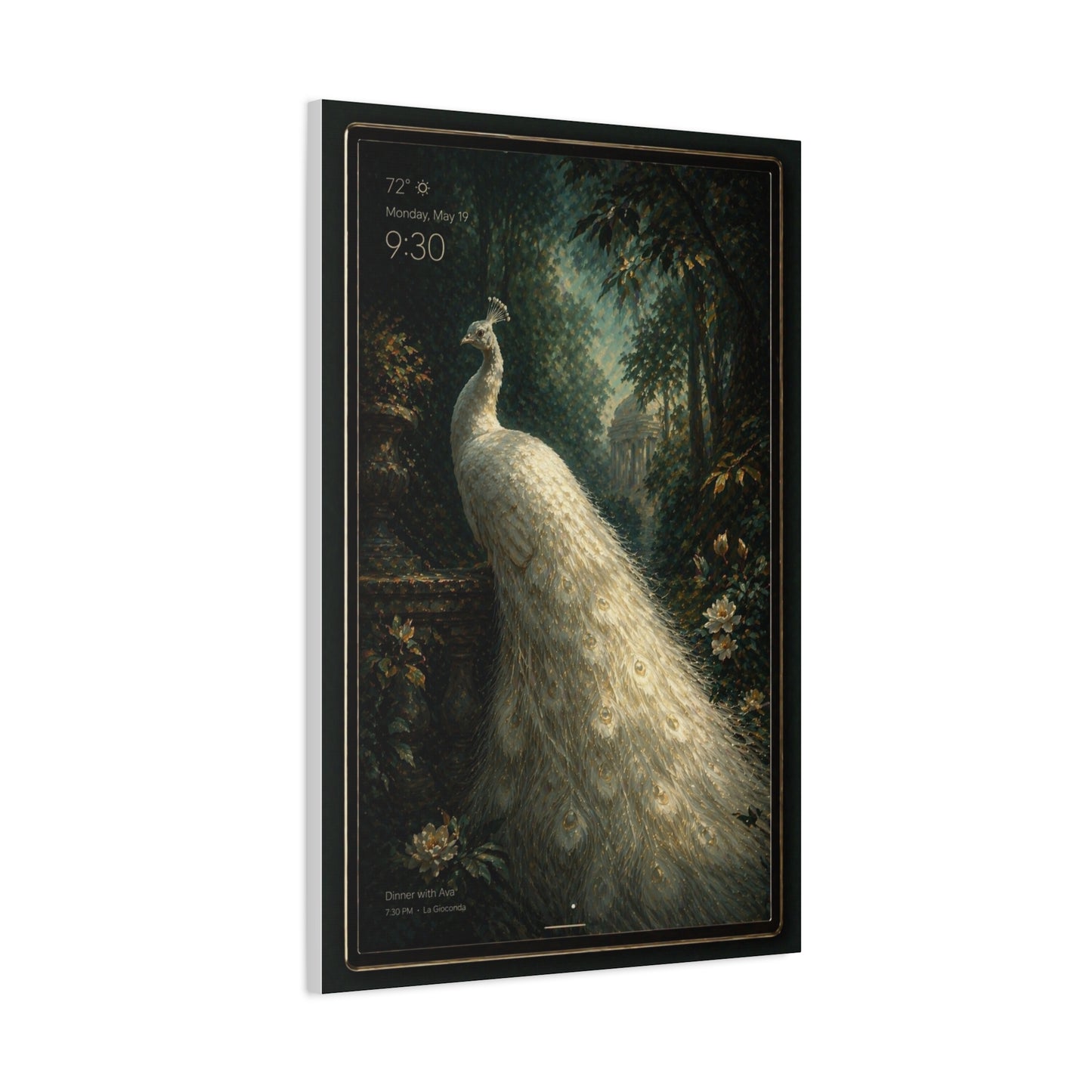 Digital White Peacock Forest Display Wall Art & Canvas Print