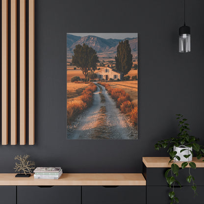 Farmhouse Gravel Lane Countryside Wall Art & Canvas Print