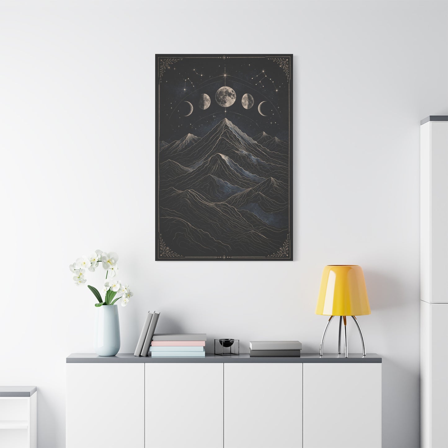 Mystical Moonlit Mountain Contours Wall Art & Canvas Print