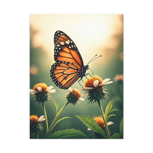 Monarch Butterfly On Wildflower Bloom Wall Art & Canvas Prints