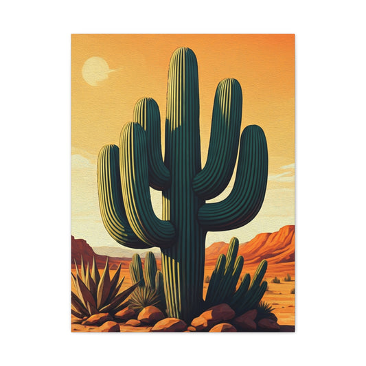 Sunlit Sonoran Saguaro Landscape Wall Art & Canvas Prints