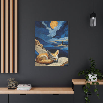Sleeping Fox Moonlit Landscape Wall Art & Canvas Print