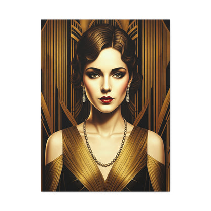 Golden Vintage Glamour Portrait Wall Art & Canvas Prints