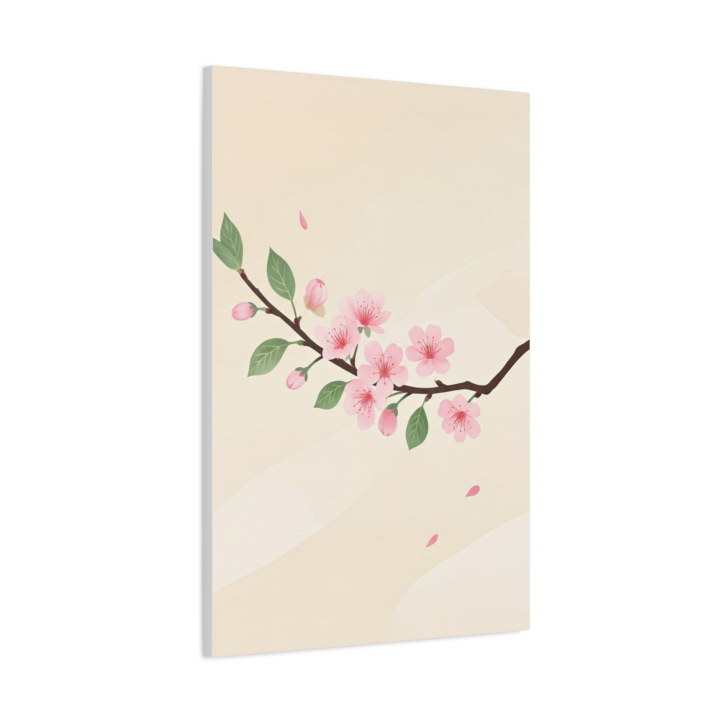 Minimal Sakura Branch Botanical Illustration Wall Art & Canvas Prints