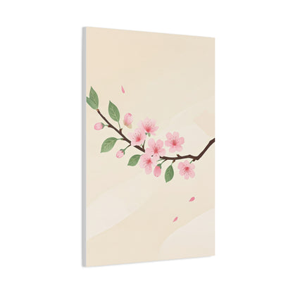 Minimal Sakura Branch Botanical Illustration Wall Art & Canvas Prints
