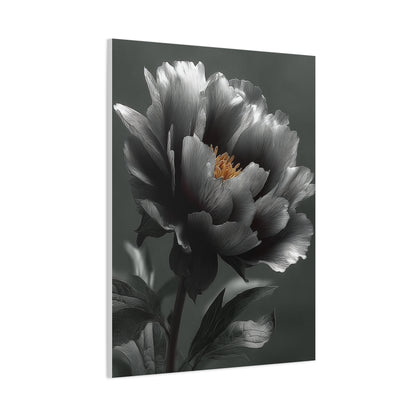 Silver Peony Fine Art Floral Wall Art & Canvas Print