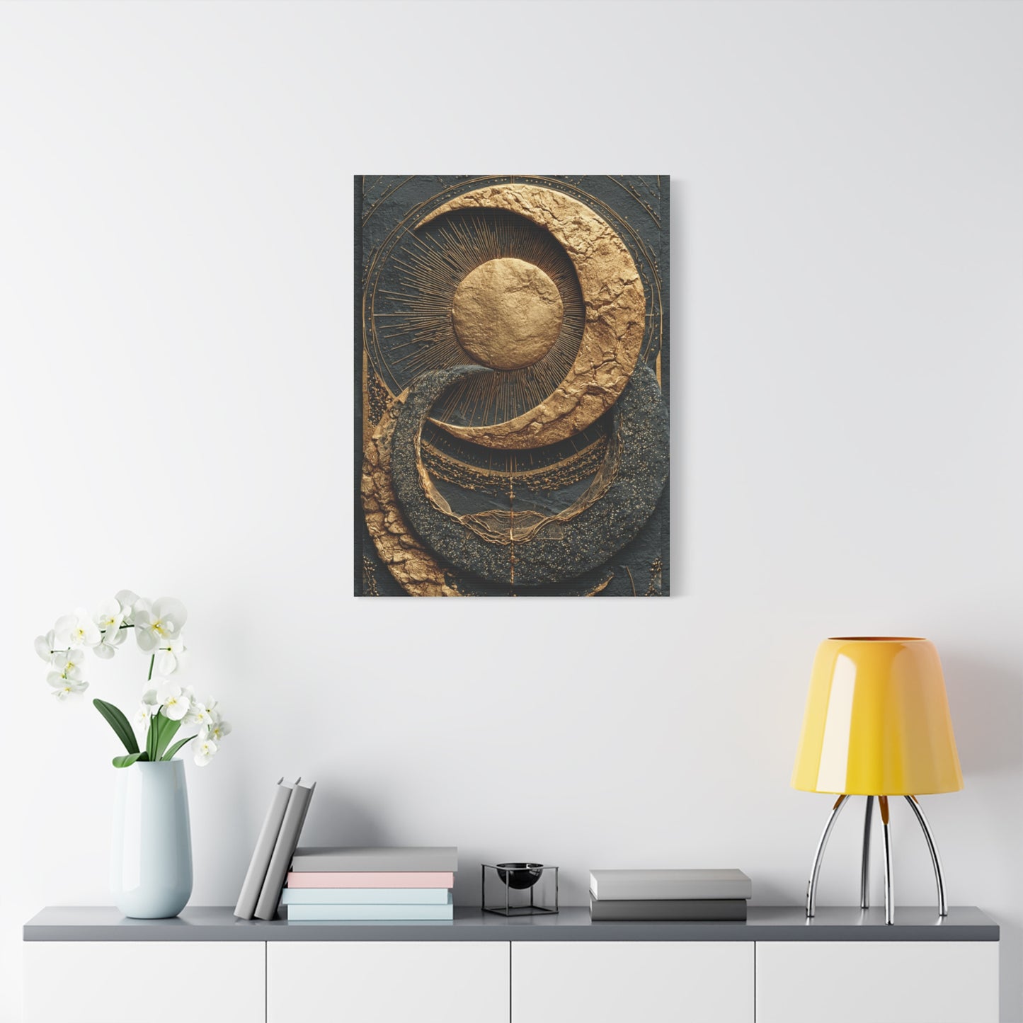 Celestial Gold Eclipse Wall Art & Canvas Print