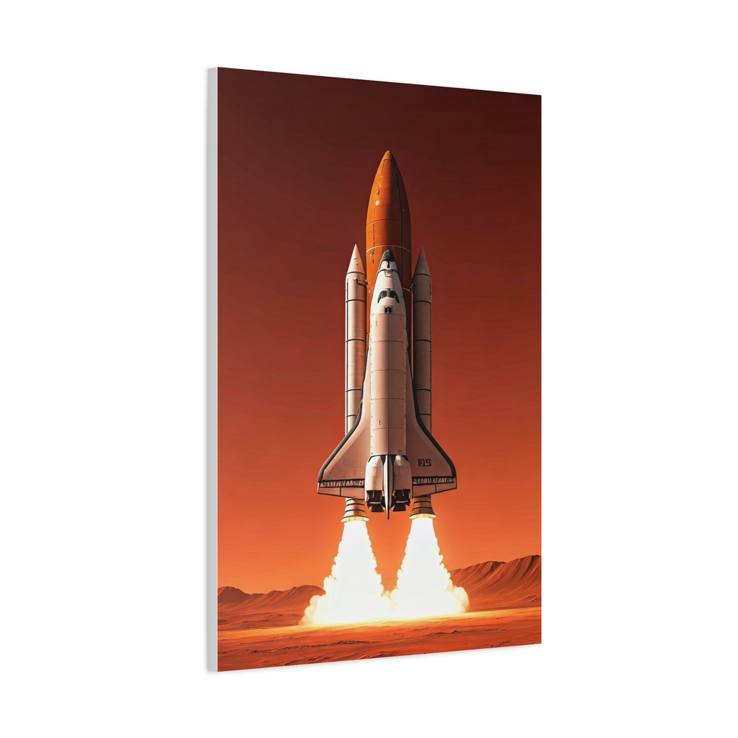 Red Sky Rocket Launch Wall Art & Canvas Prints