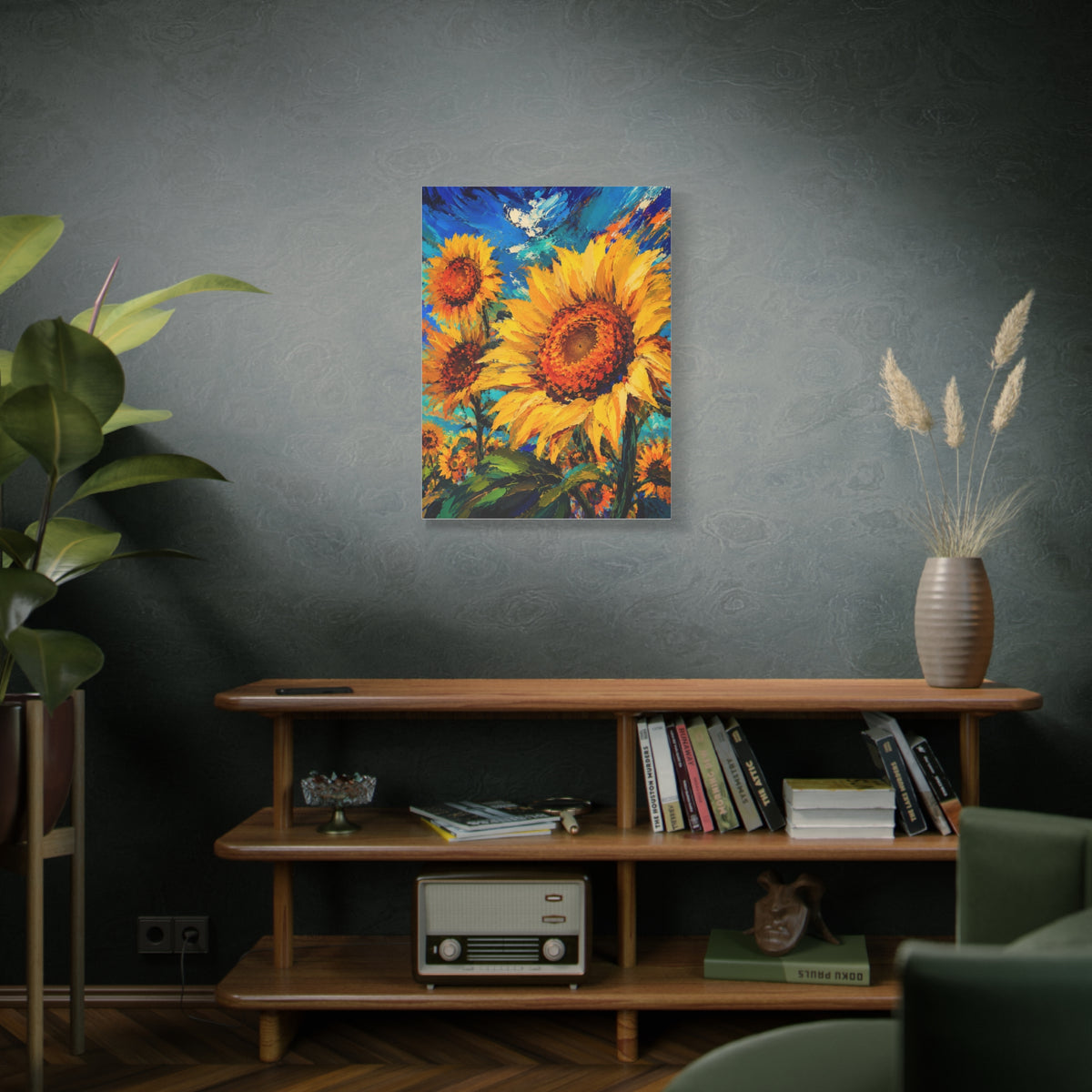 Contemporary Impressionist Sunflower Painting Wall Art & Canvas Print