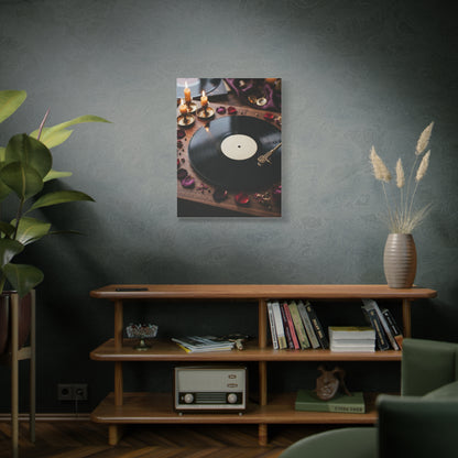 Candlelit Vinyl Love Night Scene Wall Art & Canvas Print