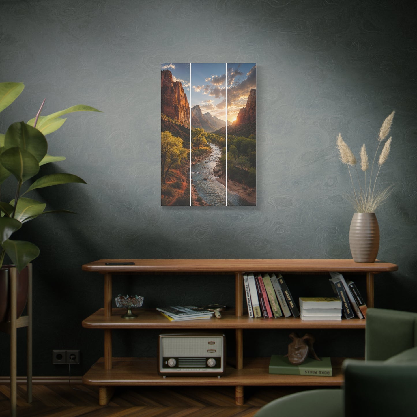 Zion Canyon Triptych Landscape Wall Art & Canvas Print