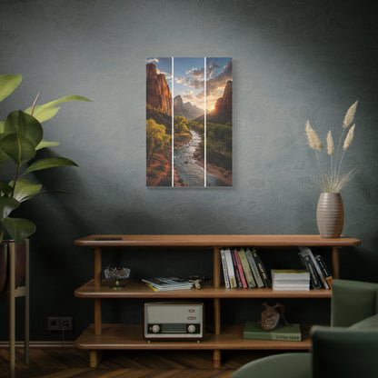 Zion Canyon Triptych Landscape Wall Art & Canvas Print