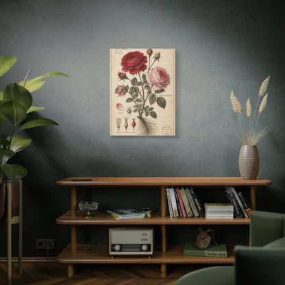 Victorian Rose Botanical Study Wall Art & Canvas Print