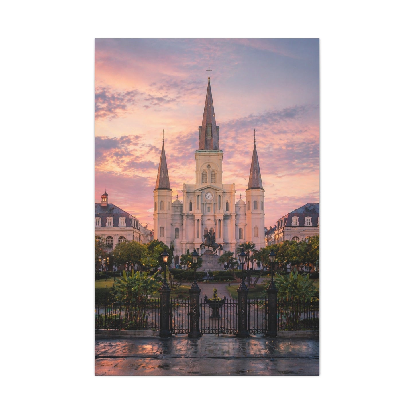 St. Louis Cathedral Sunrise Square Wall Art & Canvas Print