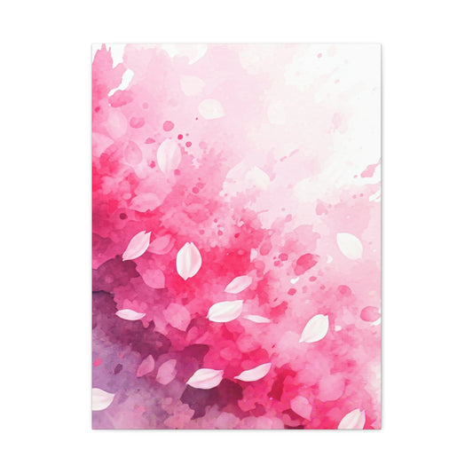 Abstract Sakura Watercolor Petals Wall Art & Canvas Prints