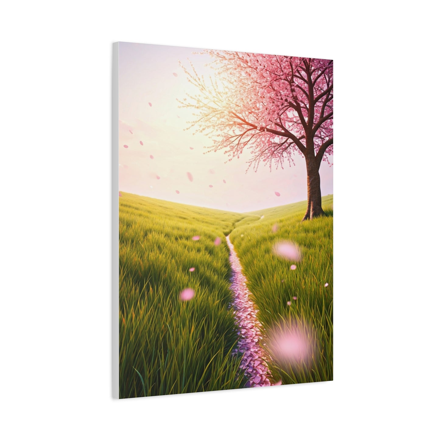 Dreamy Sakura Petal Meadow Path Wall Art & Canvas Prints