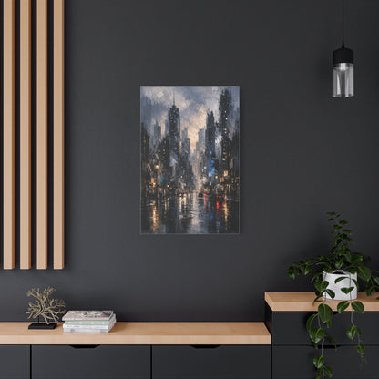 Rainy Cityscape Nights Wall Art & Canvas Print
