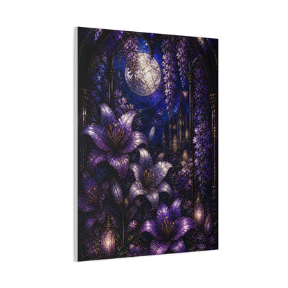 Stained Glass Violet Cathedral Garden Wall Art & Canvas Print