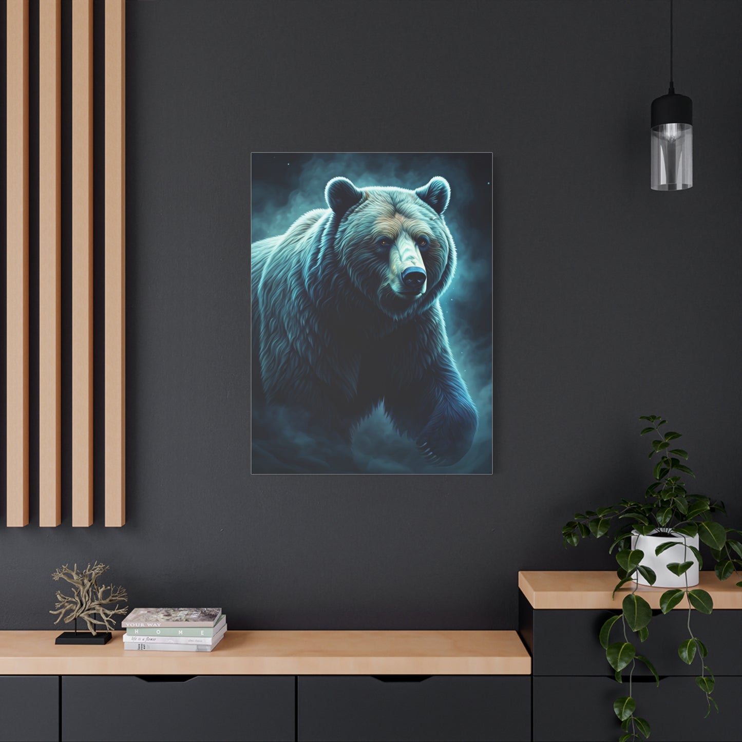 Mystic Blue Bear Portrait Wall Art & Canvas Prints