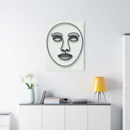 Calm Contour Abstract Face Wall Art & Canvas Print