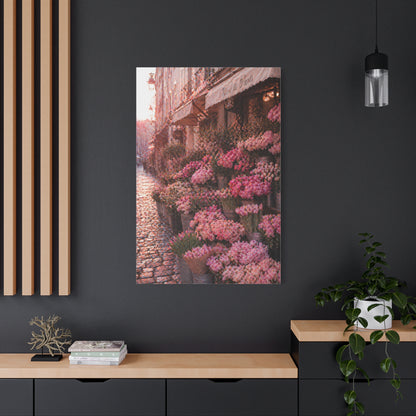 Parisian Pink Flower Market Street Wall Art & Canvas Print