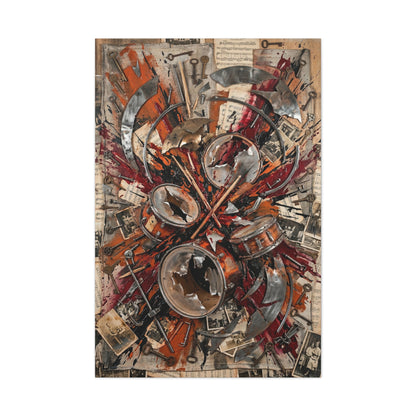 Industrial Drum Explosion Collage Wall Art & Canvas Print