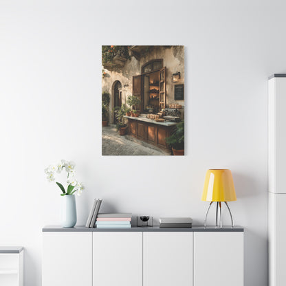 Rustic Italian Café Courtyard Wall Art & Canvas Print