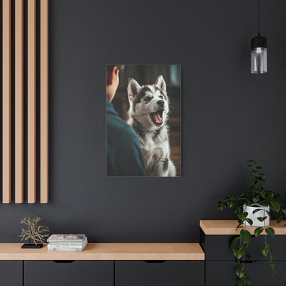 Joyful Howl Husky Wall Art & Canvas Print