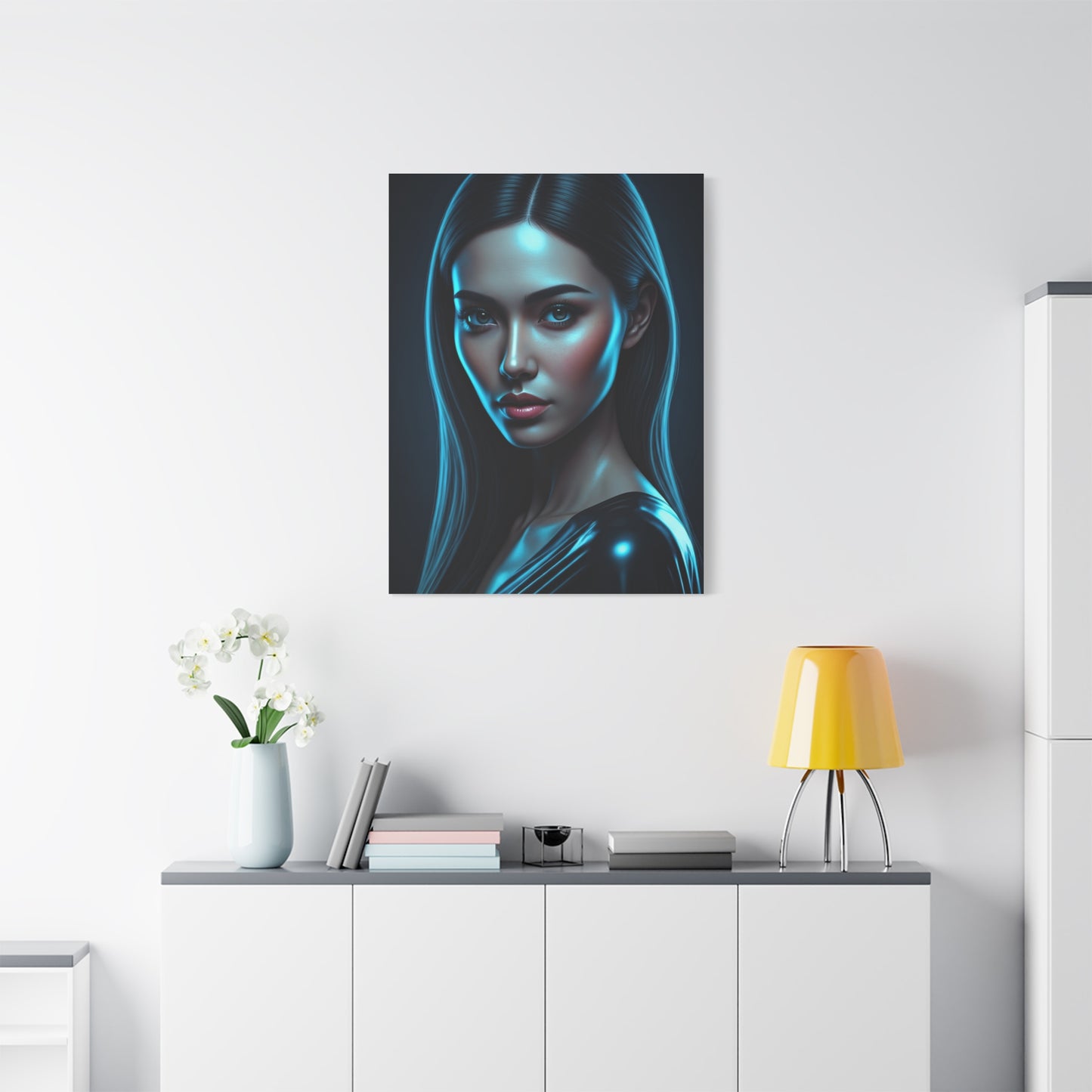 Midnight Blue Gaze Portrait Wall Art & Canvas Prints