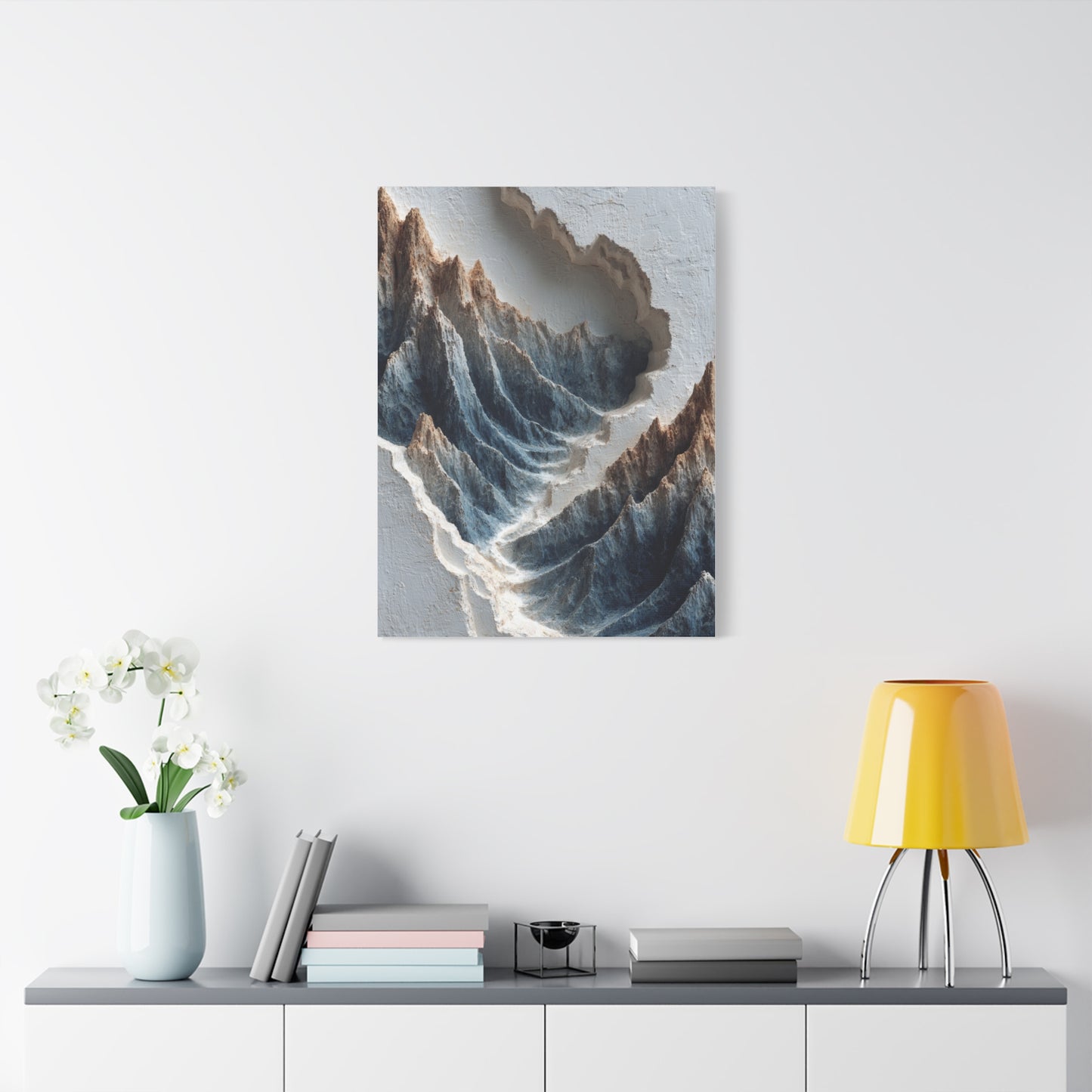 Sculpted Topographic Mountain Relief Wall Art & Canvas Print