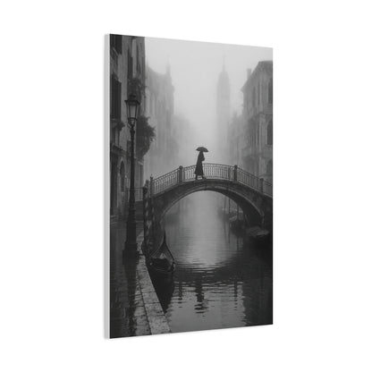 Venetian Bridge Fog Scene Wall Art & Canvas Print
