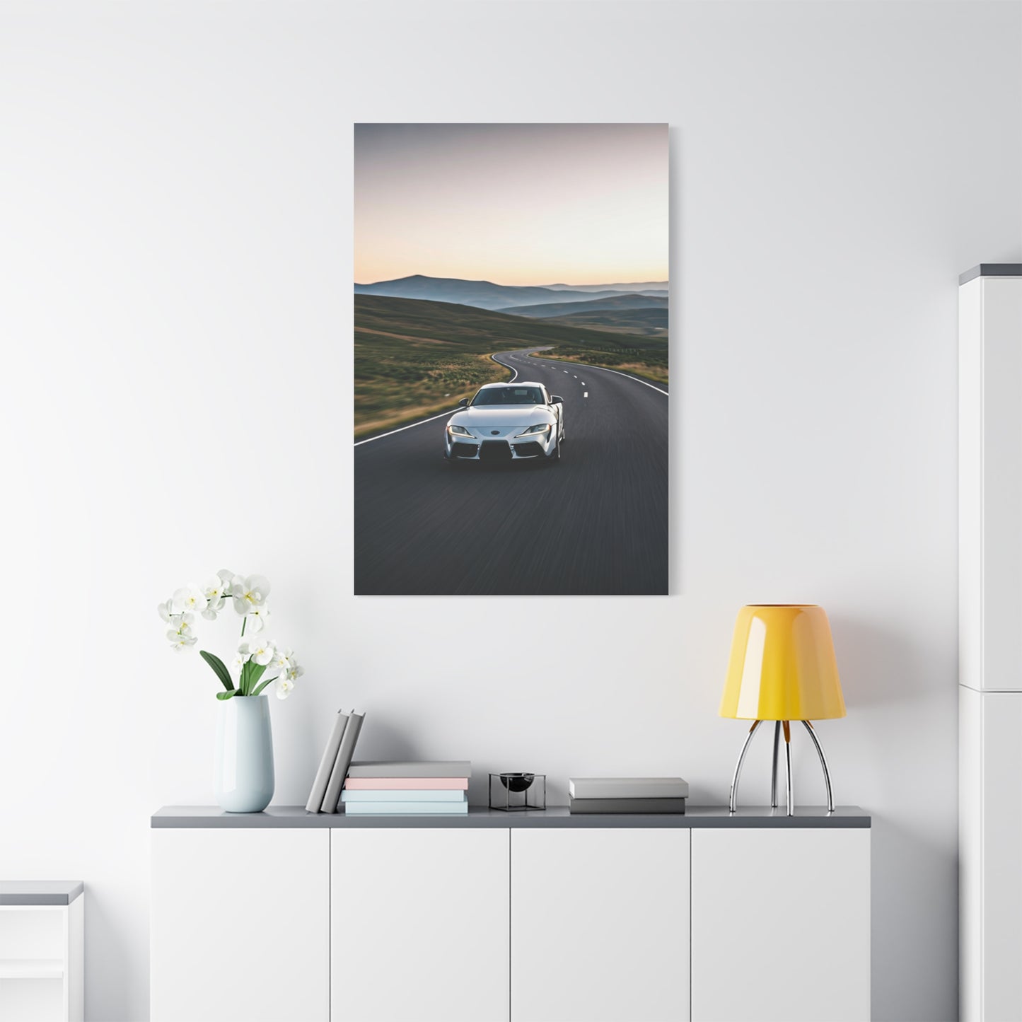 Toyota GR Supra Sunrise Scenic Road Wall Art & Canvas Prints