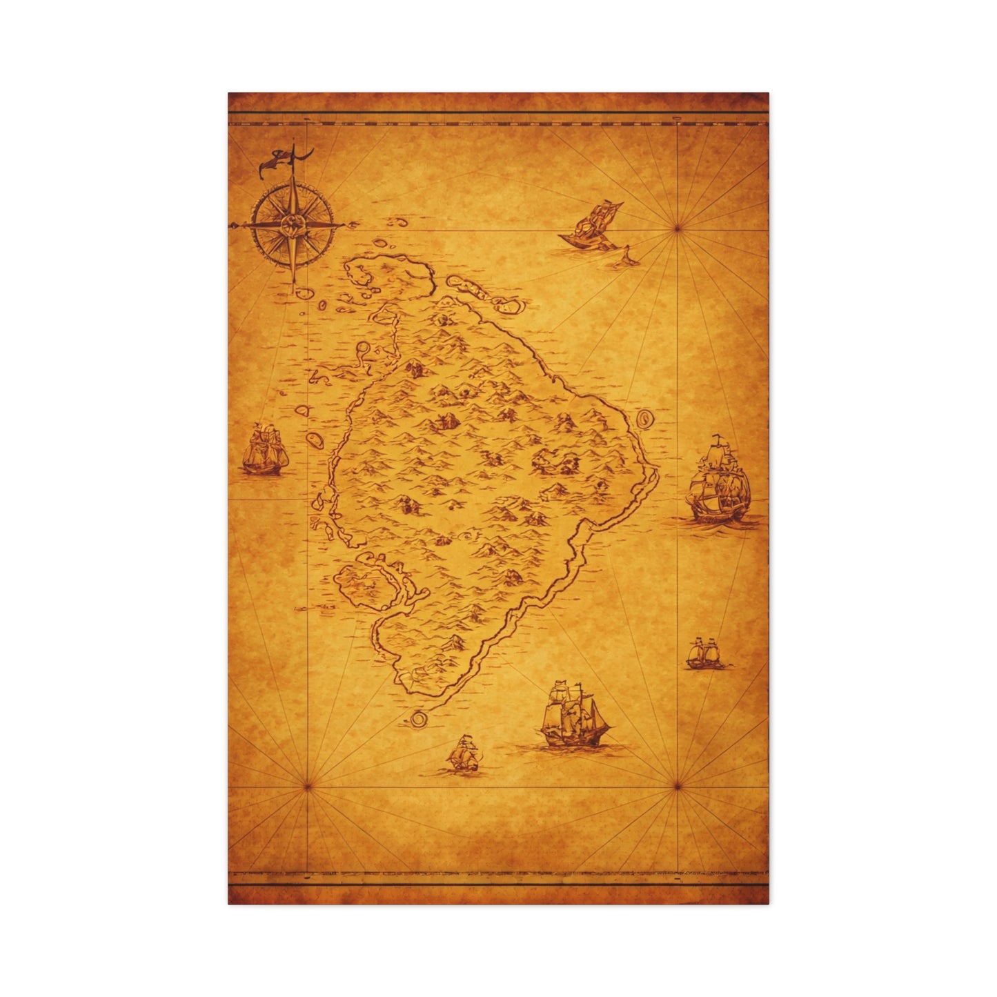 Old Pirate Island Chart Wall Art & Canvas Prints