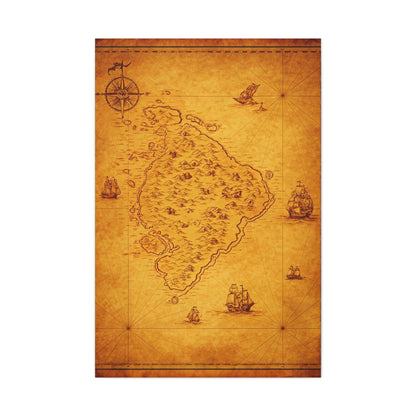 Old Pirate Island Chart Wall Art & Canvas Prints
