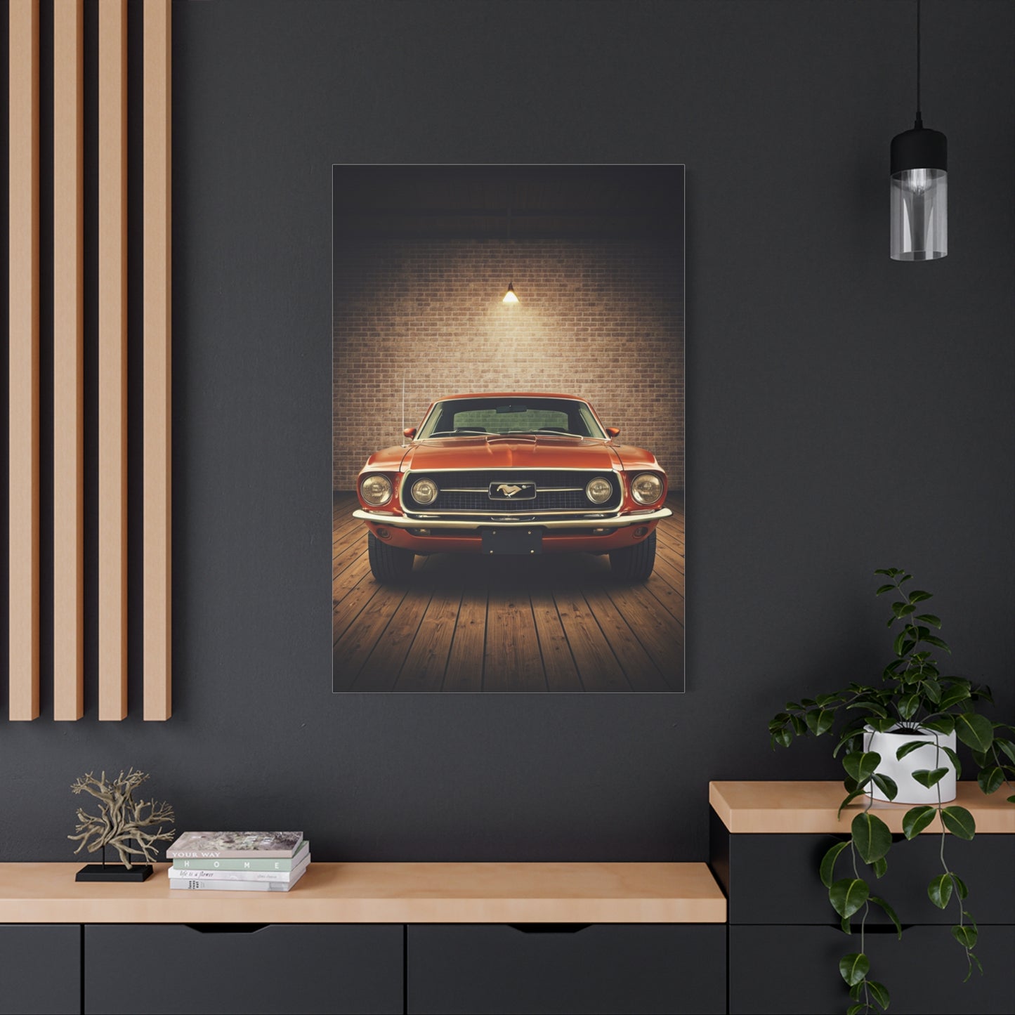 Ford Mustang 1969 Vintage Garage Wall Art & Canvas Prints