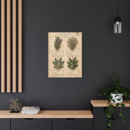 Vintage Herbarium Culinary Study Wall Art & Canvas Print