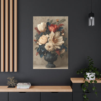 Scandinavian Folk Floral Urn Wall Art & Canvas Print