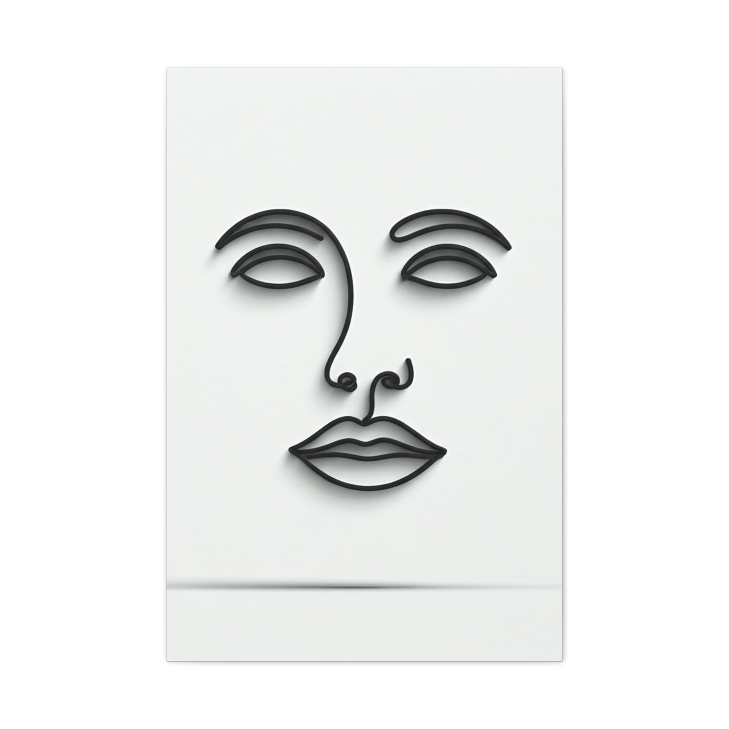 Silent Lines Minimal Face Wall Art & Canvas Print