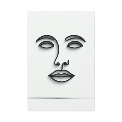 Silent Lines Minimal Face Wall Art & Canvas Print