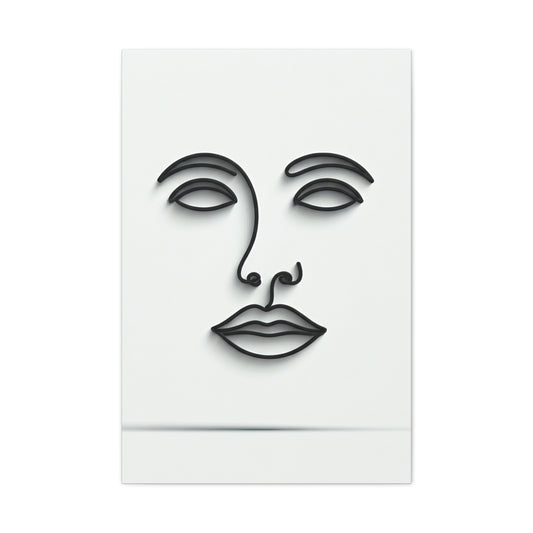 Silent Lines Minimal Face Wall Art & Canvas Print