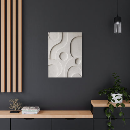 Monumental White Concrete Relief Wall Art & Canvas Print