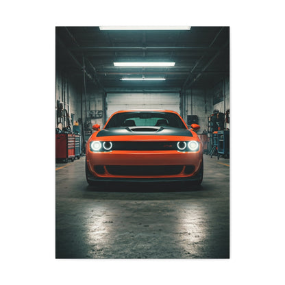 Dodge Challenger Demon Industrial Garage Presence Wall Art & Canvas Prints