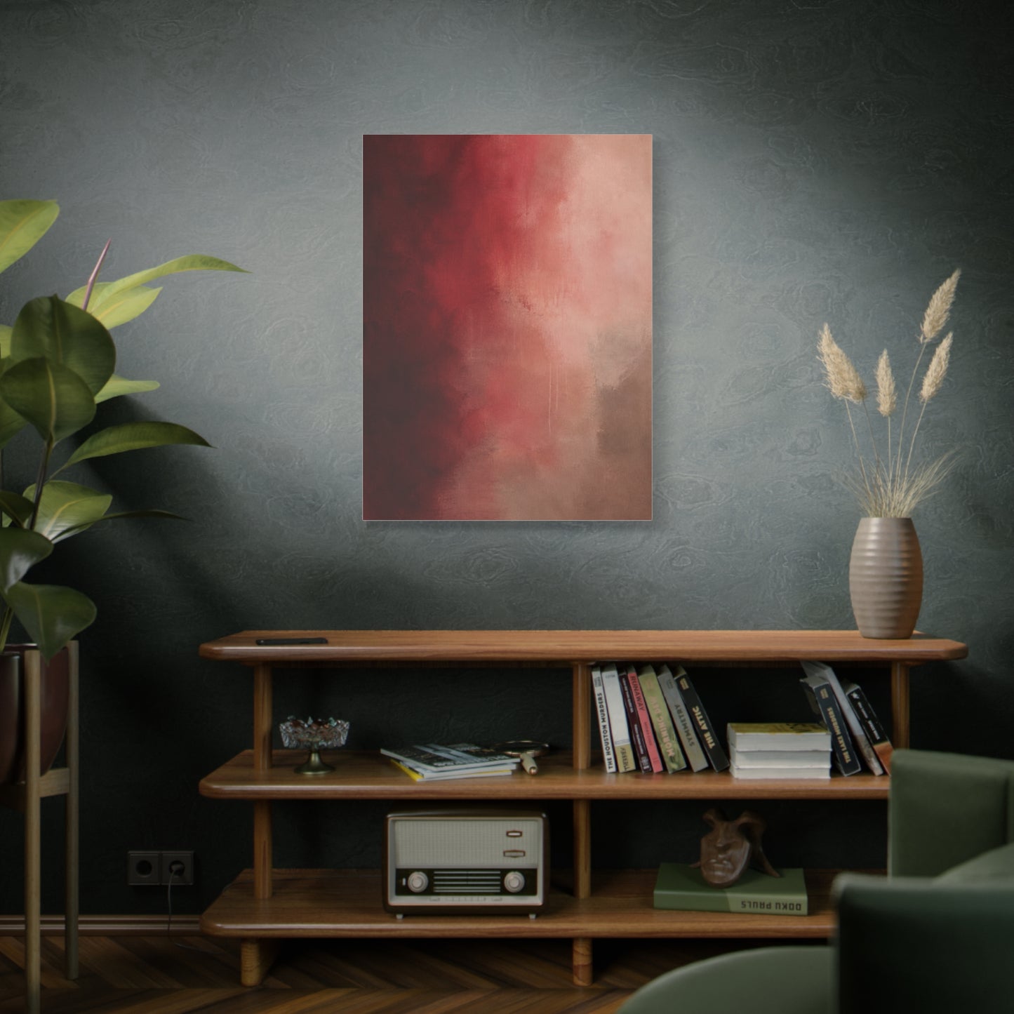 Burgundy Blush Color Field Abstraction Wall Art & Canvas Print
