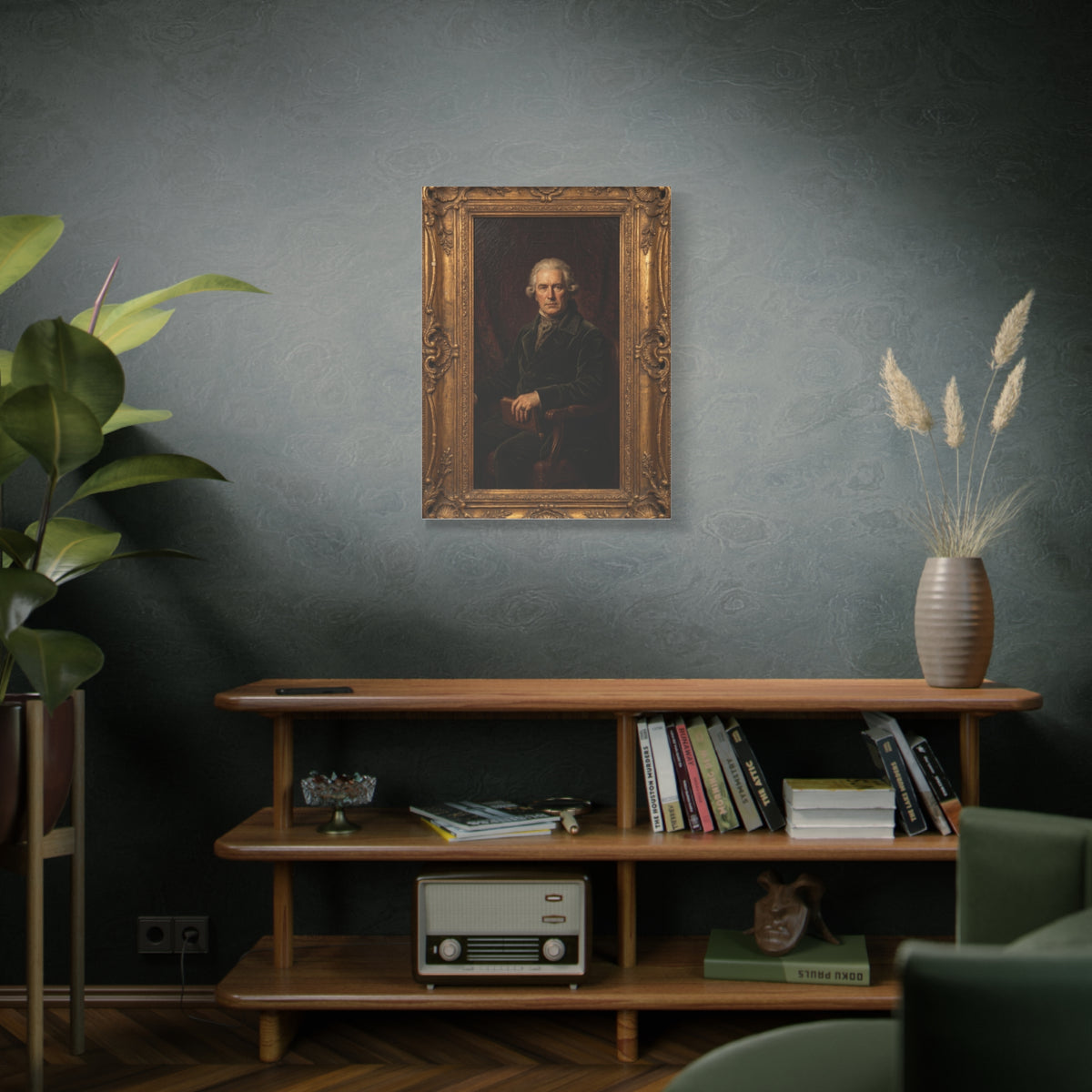 Classical Gentleman Portrait in Ornate Frame Wall Art & Canvas Print