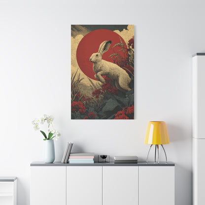 Harvest Moon Folk Hare Wall Art & Canvas Print