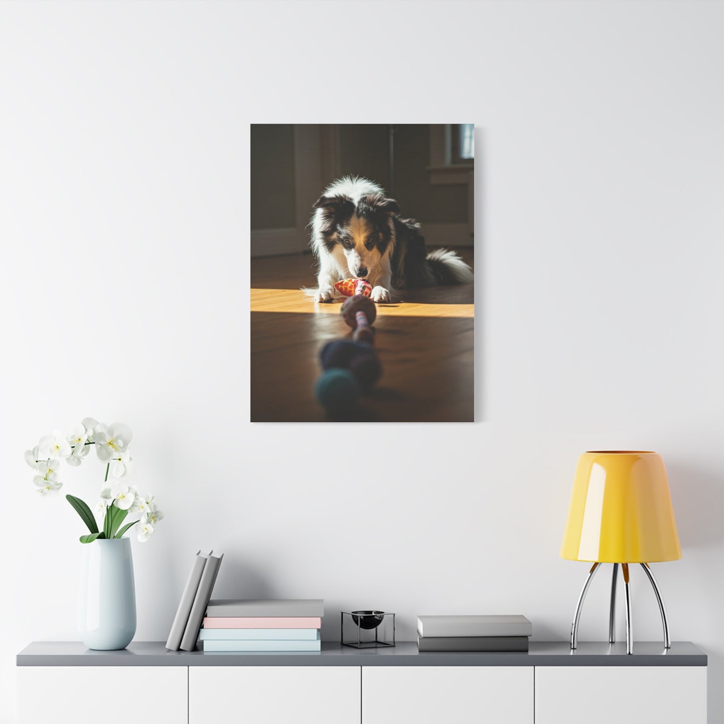 Sunlit Playtime Pup Wall Art & Canvas Print