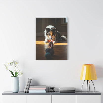 Sunlit Playtime Pup Wall Art & Canvas Print