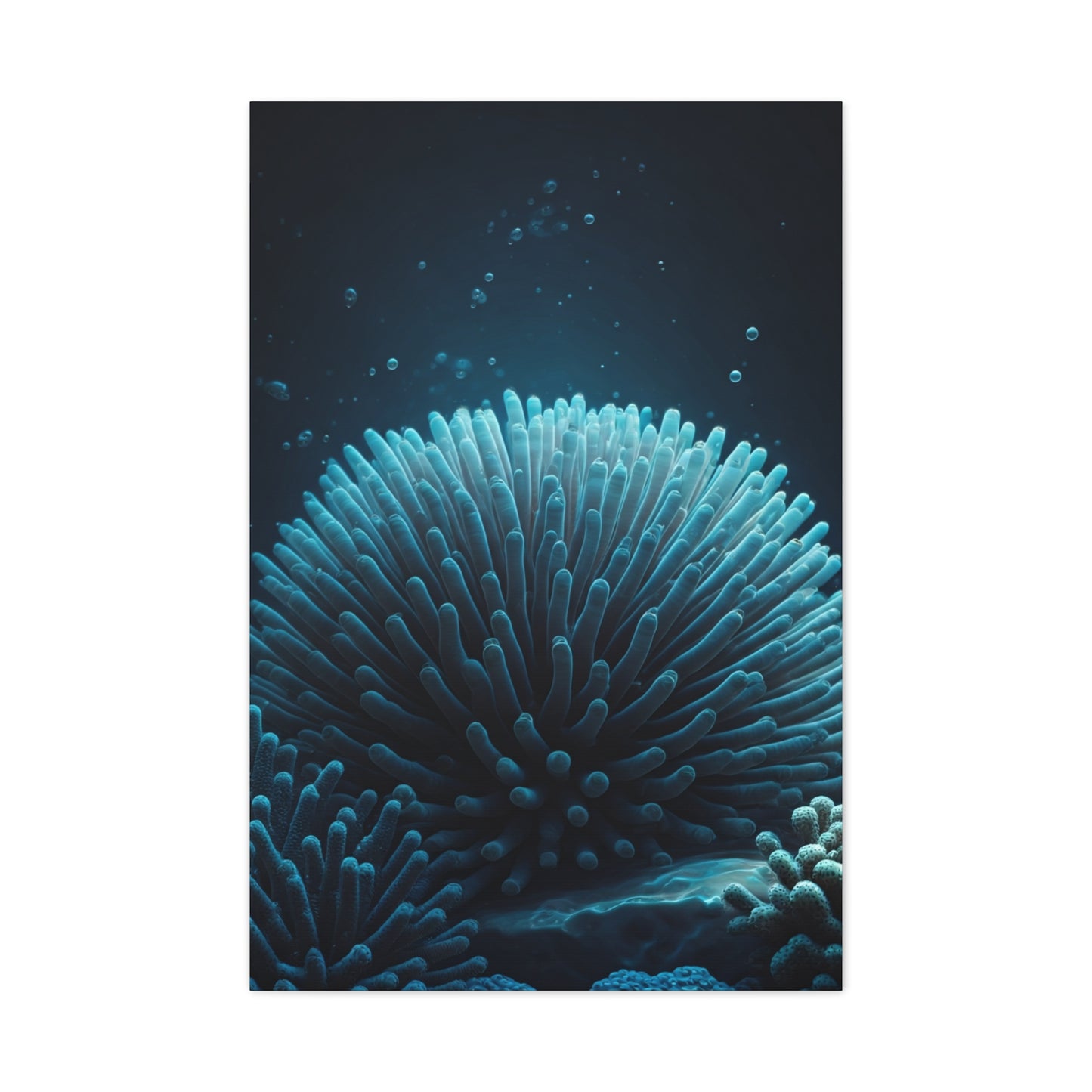 Coral Reef Glow in Deep Blue Ocean Wall Art & Canvas Prints